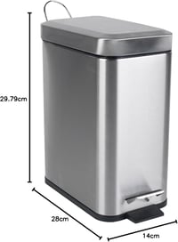Beldray Rozsdamentes Pedálos Szemetes Puha Záródással - Stainless steel, rectangle 8