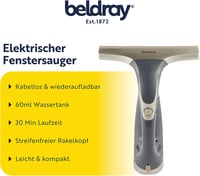 Beldray Titanium Akkus Ablaktisztító Gumilap Fejjel 60ml Tartály Cseppmentes 2