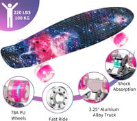 BELEEV 22 Inch Mini Cruiser Skateboard LED Kerekekkel Kezdőknek 4