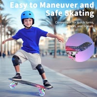 BELEEV 22 Inch Mini Cruiser Skateboard LED Kerekekkel Kezdőknek 3