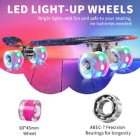 BELEEV 22 Inch Mini Cruiser Skateboard LED Kerekekkel Kezdőknek 2