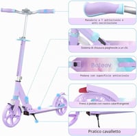 Trotinetă pliabilă BELEEV cu înălțime reglabilă, roți LED de 200 mm, pentru copii și adulți, până la 100 kg 6