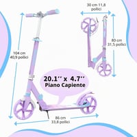 Trotinetă pliabilă BELEEV cu înălțime reglabilă, roți LED de 200 mm, pentru copii și adulți, până la 100 kg 7