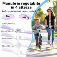 Trotinetă pliabilă BELEEV cu înălțime reglabilă, roți LED de 200 mm, pentru copii și adulți, până la 100 kg 4