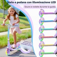 Trotinetă pliabilă BELEEV cu înălțime reglabilă, roți LED de 200 mm, pentru copii și adulți, până la 100 kg 2