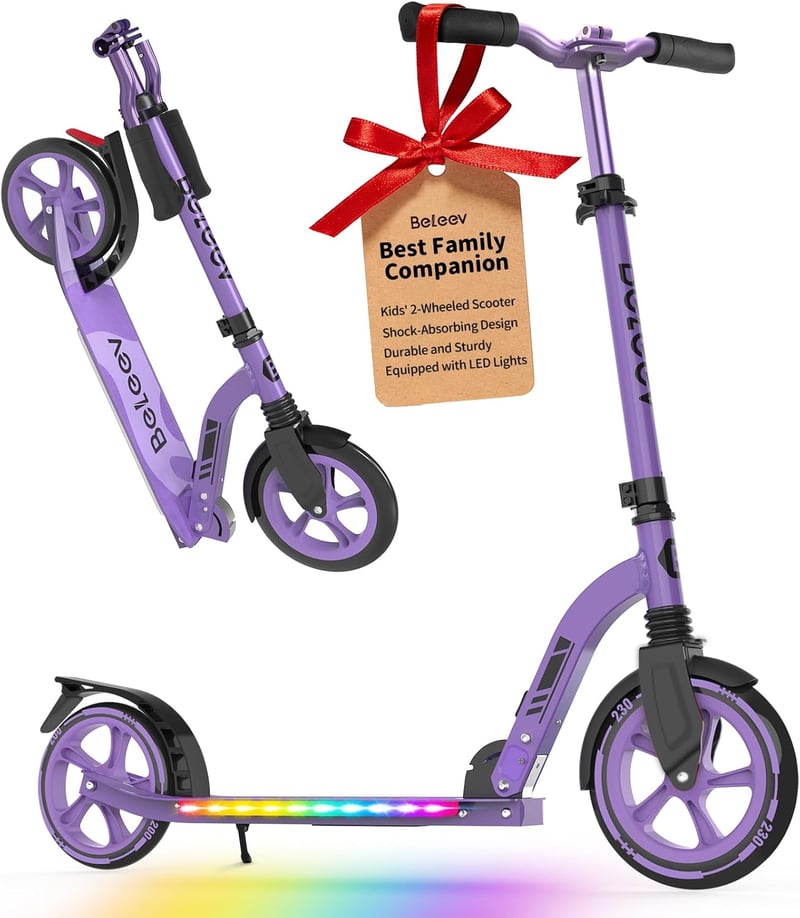 BELEEV V10 Összecsukható Roller 230mm Kerékkel, LED Világítás, Magasságállítható, Könnyű Alumínium