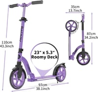 BELEEV V10 Összecsukható Roller 230mm Kerékkel, LED Világítás, Magasságállítható, Könnyű Alumínium 6