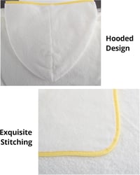 BeLikeFish Gyerek Fürdőponcho Fehér Kacsa 60x60cm Puha Korall Fleece 2-9 Év - 60x60cm, 2–6 Jahre, White Duckling 3