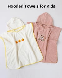 BeLikeFish Gyerek Fürdőponcho Fehér Kacsa 60x60cm Puha Korall Fleece 2-9 Év - 60x60cm, 2–6 Jahre, White Duckling 7