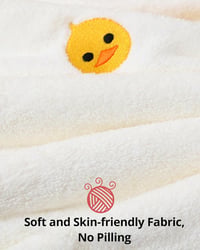 BeLikeFish Gyerek Fürdőponcho Fehér Kacsa 60x60cm Puha Korall Fleece 2-9 Év - 60x60cm, 2–6 Jahre, White Duckling 6
