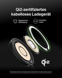 Belkin 15W MagSafe Mágneses Vezeték Nélküli Töltő Állvánnyal iPhone Samsung AirPods Qi2 Fekete - black 2