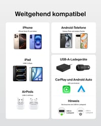 Belkin fonott USB-A – USB-C töltőkábel, 1,5 m, 15W, fehér (2 db) 5