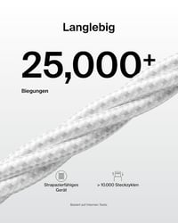 Belkin fonott USB-A – USB-C töltőkábel, 1,5 m, 15W, fehér (2 db) 3
