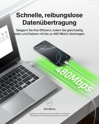 Belkin fonott USB-A – USB-C töltőkábel, 1,5 m, 15W, fehér (2 db) 6