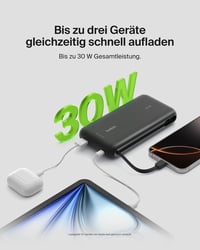 Belkin 20K PD 30 W power bank beépített USB-C kábellel - fekete - 20000 mAh 3
