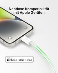Belkin 2db USB-C Lightning kábel 1,5m fehér iPhone iPad AirPods gyorstöltés - White 4
