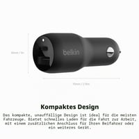 Duálna nabíjačka do auta Belkin 37W, USB-C PPS 25W a USB-A 12W, kompatibilná so Samsung Galaxy S23 S22 iPhone 14 13 12 3