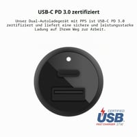 Duálna nabíjačka do auta Belkin 37W, USB-C PPS 25W a USB-A 12W, kompatibilná so Samsung Galaxy S23 S22 iPhone 14 13 12 6