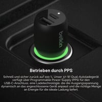 Duálna nabíjačka do auta Belkin 37W, USB-C PPS 25W a USB-A 12W, kompatibilná so Samsung Galaxy S23 S22 iPhone 14 13 12 4