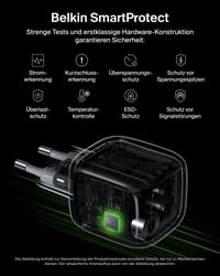 Belkin 50W GaN USB-C nabíjačka s 2 portmi, rýchle nabíjanie pre MacBook, iPhone 17, iPad Pro, Galaxy S25 Ultra, Pixel 10, cestovné príslušenstvo, biela 6