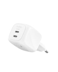 Belkin 50W GaN USB-C nabíjačka s 2 portmi, rýchle nabíjanie pre MacBook, iPhone 17, iPad Pro, Galaxy S25 Ultra, Pixel 10, cestovné príslušenstvo, biela 1