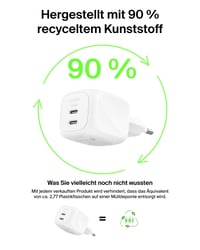 Belkin 50W GaN USB-C nabíjačka s 2 portmi, rýchle nabíjanie pre MacBook, iPhone 17, iPad Pro, Galaxy S25 Ultra, Pixel 10, cestovné príslušenstvo, biela 8