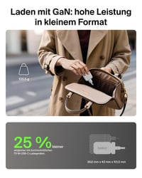 Nabíjačka Belkin 70W GaN USB-C, 3 porty (2× USB-C, 1× USB-A), rýchlonabíjačka – biela 3