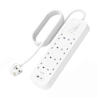 Multipriză cu protecție la supratensiune Belkin, 8 prize, montabilă pe perete, cablu 2 m, încărcare rapidă USB-C PD și port USB-A, indicator luminos verde 4
