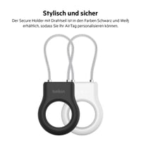 Husă Belkin AirTag cu cablu metalic, carcasă de protecție Secure Holder pentru AirTag, accesoriu anti-zgâriere, alb 6