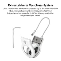 Husă Belkin AirTag cu cablu metalic, carcasă de protecție Secure Holder pentru AirTag, accesoriu anti-zgâriere, alb 2