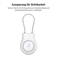 Husă Belkin AirTag cu cablu metalic, carcasă de protecție Secure Holder pentru AirTag, accesoriu anti-zgâriere, alb 5