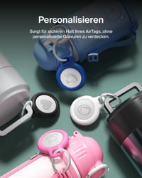 Belkin Puzdro na AirTag s krúžkom na kľúče – čierne, ochranné puzdro proti poškriabaniu pre 1. a 2. generáciu AirTag, so skrutkovacím uzáverom a vyvýšenými okrajmi 7