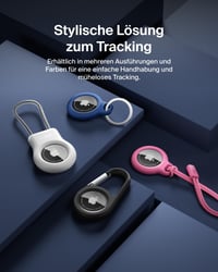 Belkin Puzdro na AirTag s krúžkom na kľúče – čierne, ochranné puzdro proti poškriabaniu pre 1. a 2. generáciu AirTag, so skrutkovacím uzáverom a vyvýšenými okrajmi 8