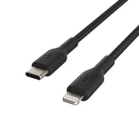 Cablu USB-C la Lightning împletit Belkin Boost Charge cu certificare MFi pentru iPhone 14 și modele mai vechi, Încărcare Rapidă, 2 m, Negru 5