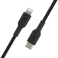 Cablu USB-C la Lightning împletit Belkin Boost Charge cu certificare MFi pentru iPhone 14 și modele mai vechi, Încărcare Rapidă, 2 m, Negru 4