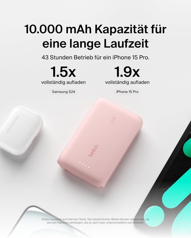 Belkin BoostCharge 10000 mAh Power Bank USB-C PD 20W gyorstöltés