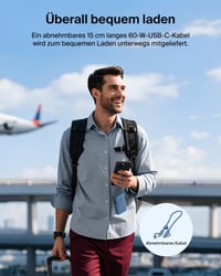 Baterie externă Belkin BoostCharge 10000mAh, Încărcător portabil USB-C cu afișaj digital, 20W, pentru iPhone, Samsung, Pixel, iPad, Albastru 5