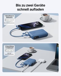 Baterie externă Belkin BoostCharge 10000mAh, Încărcător portabil USB-C cu afișaj digital, 20W, pentru iPhone, Samsung, Pixel, iPad, Albastru 2