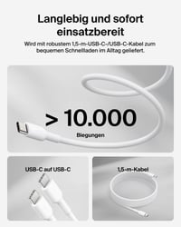 Rýchlonabíjačka Belkin BoostCharge 100W GaN USB-C pre iPhone 17, Samsung Galaxy S26, MacBook, s 1,5 m káblom, biela 10