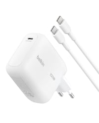 Rýchlonabíjačka Belkin BoostCharge 100W GaN USB-C pre iPhone 17, Samsung Galaxy S26, MacBook, s 1,5 m káblom, biela 1