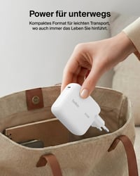Rýchlonabíjačka Belkin BoostCharge 100W GaN USB-C pre iPhone 17, Samsung Galaxy S26, MacBook, s 1,5 m káblom, biela 9