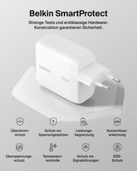 Rýchlonabíjačka Belkin BoostCharge 100W GaN USB-C pre iPhone 17, Samsung Galaxy S26, MacBook, s 1,5 m káblom, biela 7