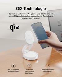 Belkin BoostCharge 2 v 1 skladacia bezdrôtová nabíjacia stanica kompatibilná s Qi2 MagSafe pre iPhone, AirPods, vrátane 30W adaptéra 4