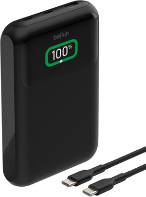 Belkin BoostCharge prijenosna baterija za laptop s 3 priključka, 20000 mAh, USB-C + USB-A - crna