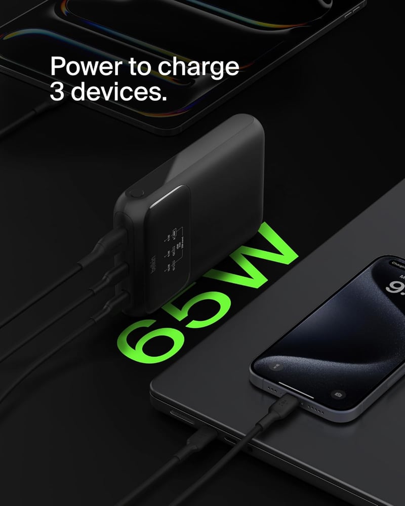 Belkin BoostCharge 20000mAh Power Bank 3 Port USB-C Gyors Töltő MacBook iPhone iPad
