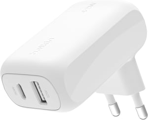 Belkin BoostCharge 42W duálna nabíjačka (USB-C + USB-A) – biela