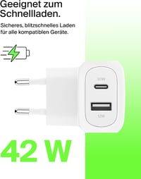 Belkin BoostCharge 42W kétutas töltő (USB-C + USB-A) - fehér 2