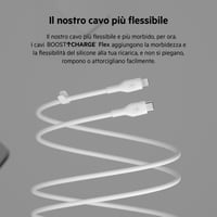Silikónový kábel Belkin BoostCharge Flex USB-C/Lightning 3 m, certifikácia MFi, rýchle nabíjanie PD Power Delivery 20 W, iPhone 14/13/12/SE – biely 4