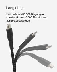 Opletený kábel Belkin BoostCharge USB-C/USB-C 15 cm – iPhone 16/15, Samsung Galaxy S24/S23, Pixel 9/8, iPad Pro – čierny 4