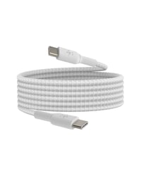 Opletený kábel Belkin BoostCharge USB-C – USB-C, 2 m, kompatibilný s iPhone 16/15, Galaxy S24/S23, Pixel 9/8, iPad Pro – biely 1